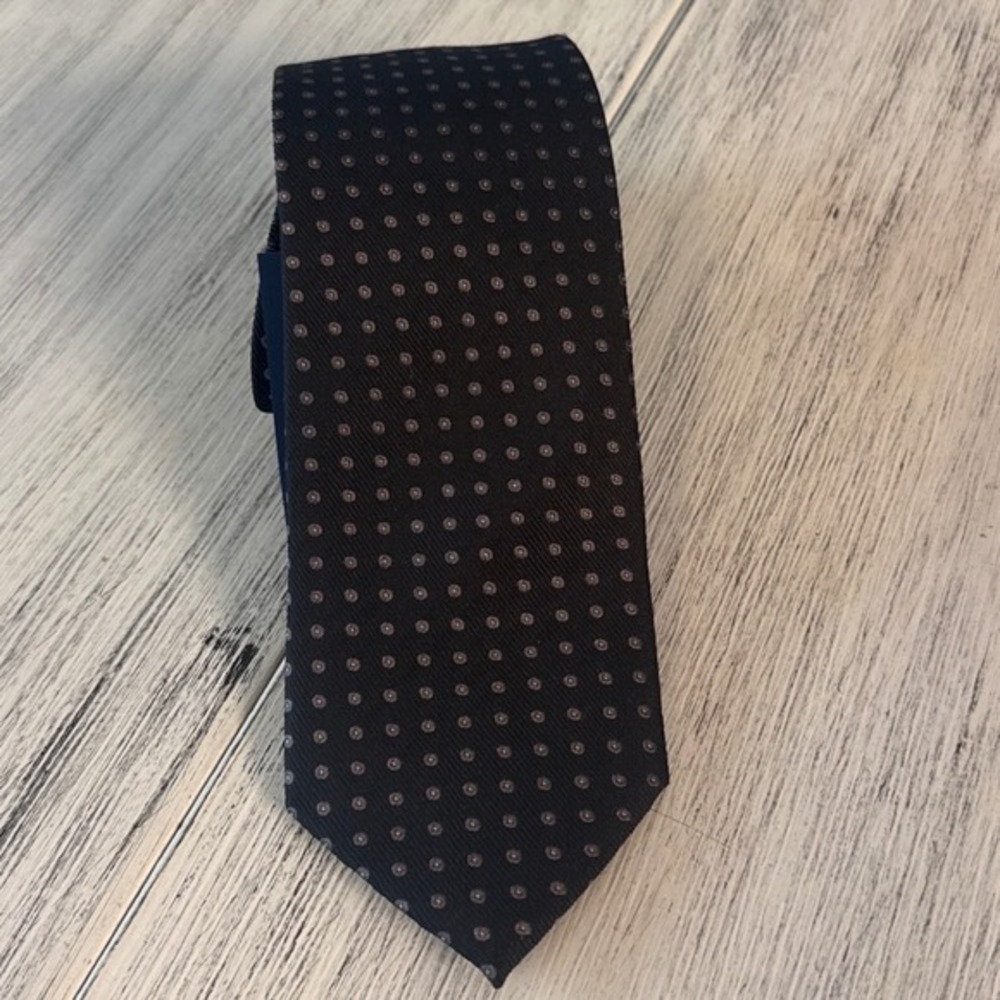 Alexandre‎ London Savile Row black Micro Dot 100% Silk Necktie New